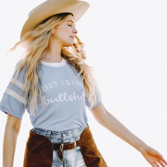 Understated Leather Tops - Understated Leather babes against bullshit Luxury Tee-